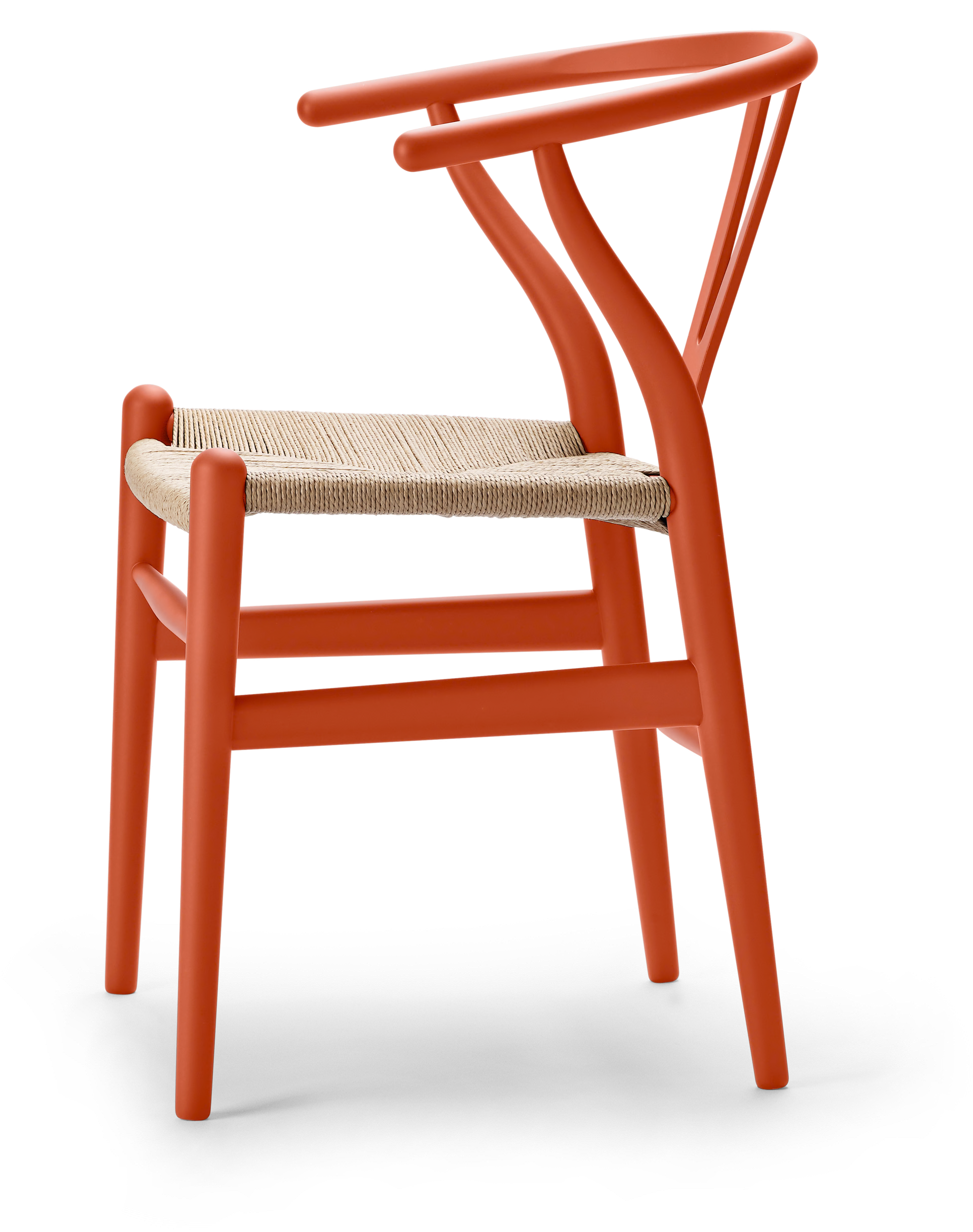 Carl Hansen Wishbone Chair CH 24 Beech Soft Orange Red Gloss 5 