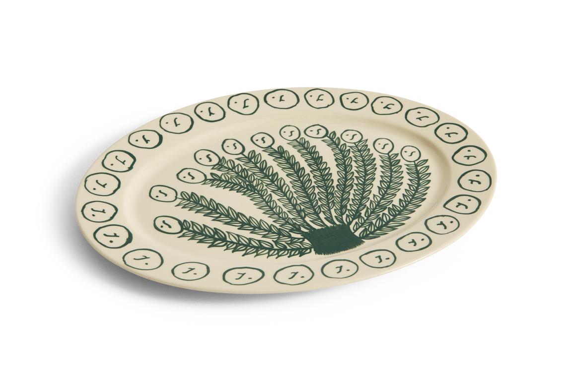 HAY La Pittura Servierplatte Olive Groove ø36,5cm