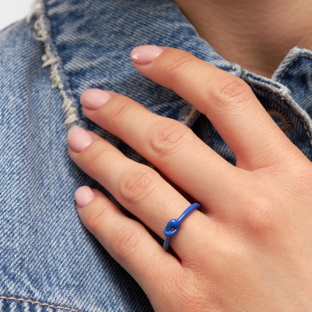 LULU Copenhagen Knot Ring blau