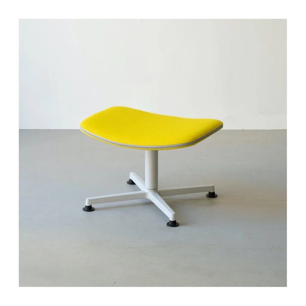 raawii Arba Ottoman | Light grey base / Kvadrat Vidar 0443 yellow fabric