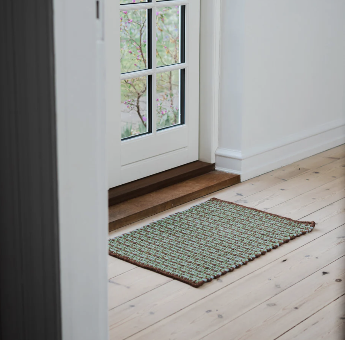 Matias Moellenbach Striped Jute Doormat Mint