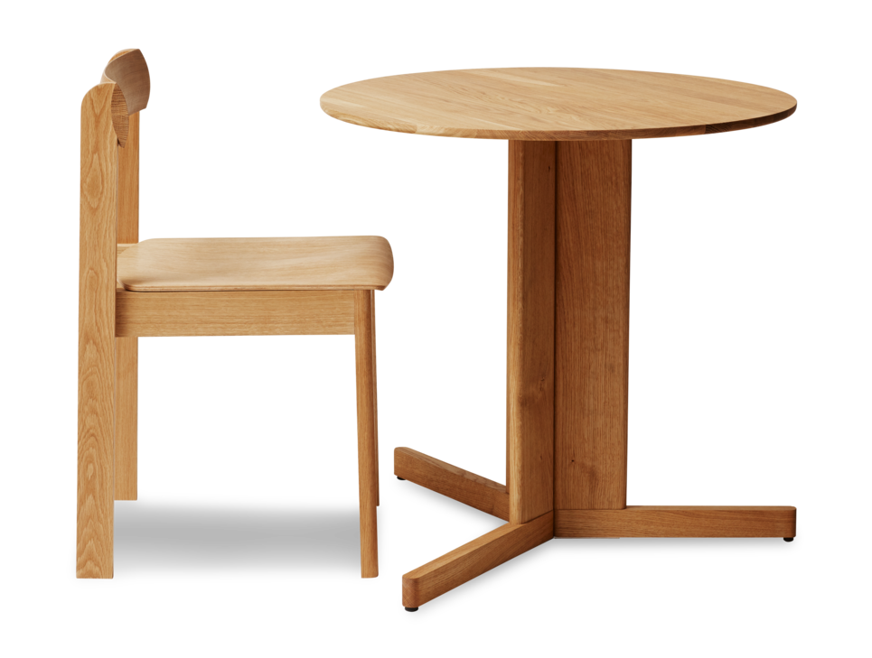 Trefoil Round Table Ø75, Oak