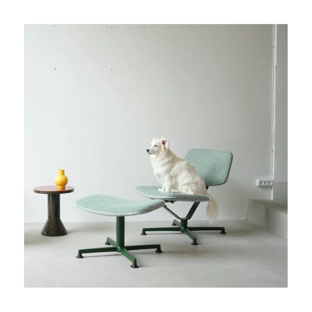 raawii Arba Lounge Chair | Upholstered Kvadrat Sisu - Dark green base / Kvadrat Sisu 0805 green fabric