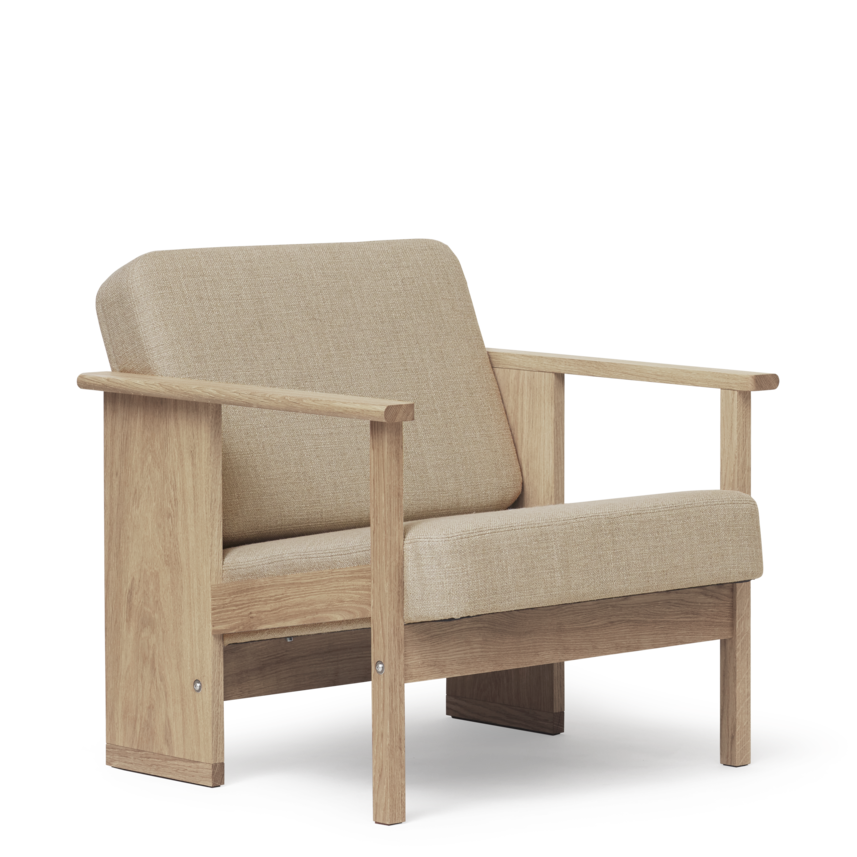 Block Lounge Chair, White Oak