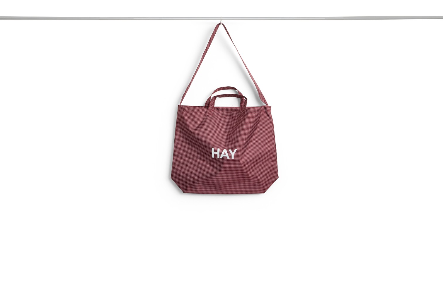 HAY Grid Crossover Bag medium Burgundy