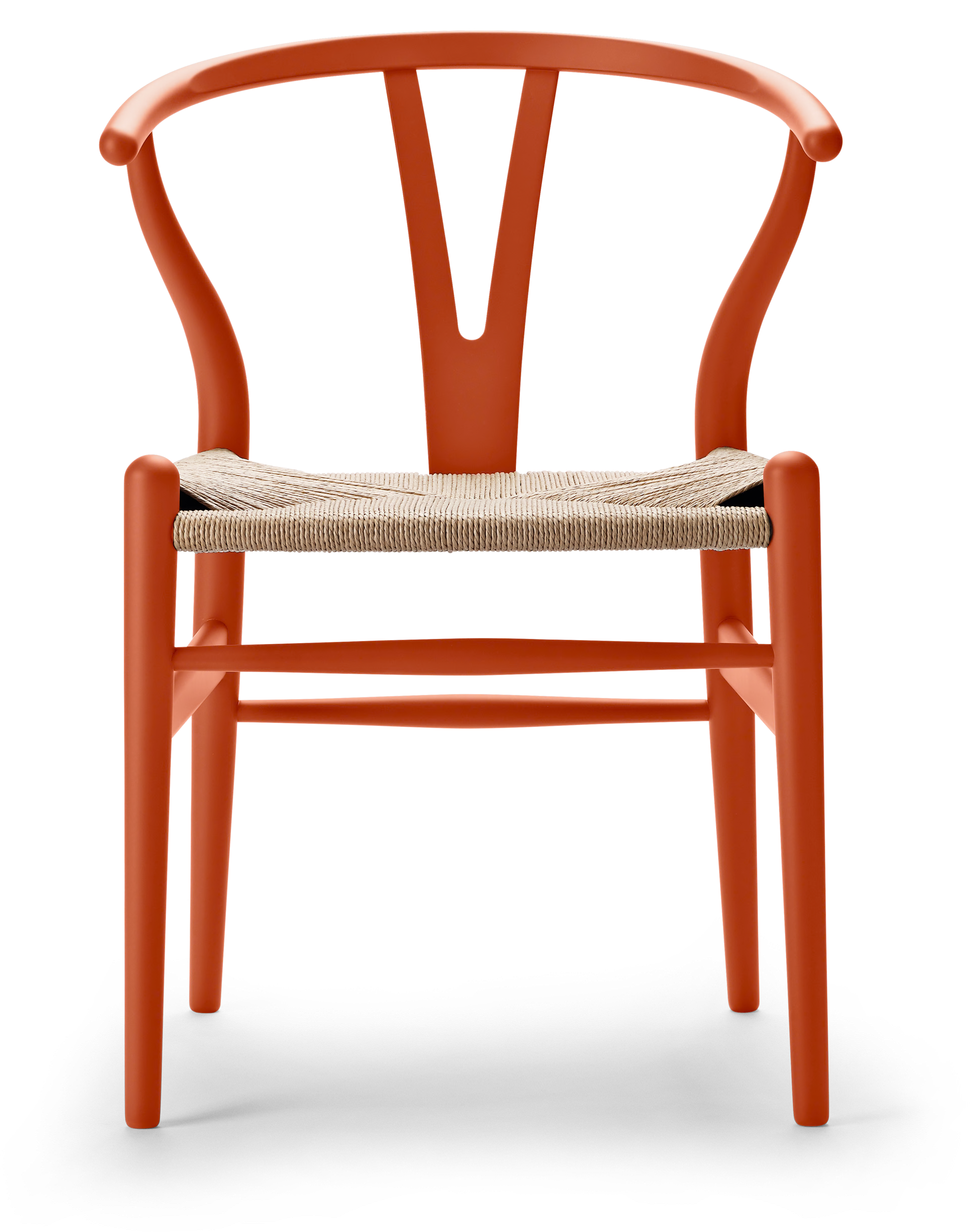 Carl Hansen Wishbone Chair CH 24 Beech Soft Orange Red Gloss 5 