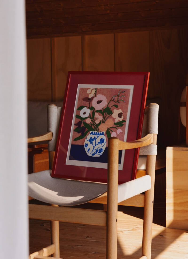 The Poster Club - Flowers on blue Table - Carla Llanos