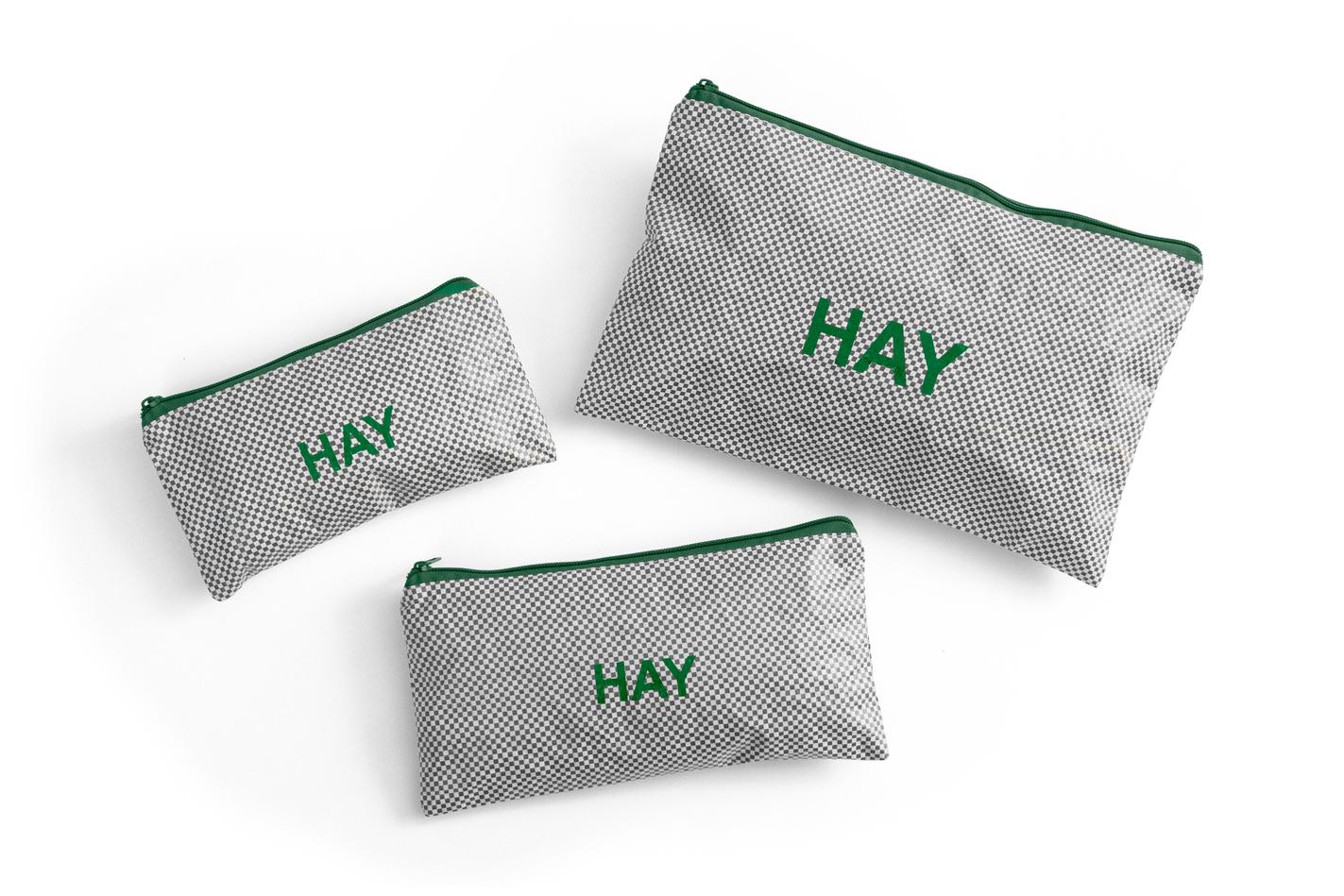 HAY Mono Candy Mono Wash Bag flat grey / green