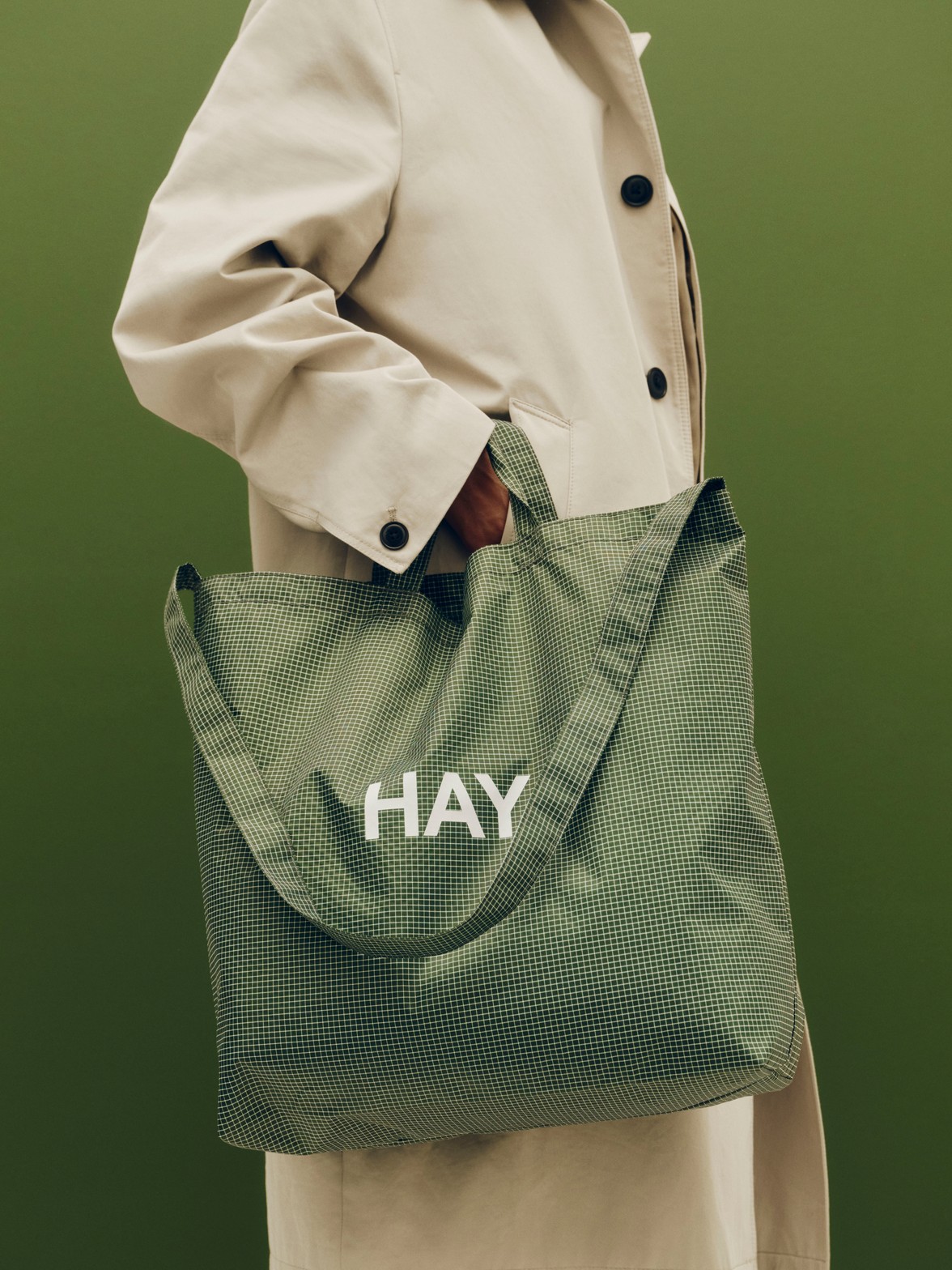 HAY Grid Crossover Bag medium dark green