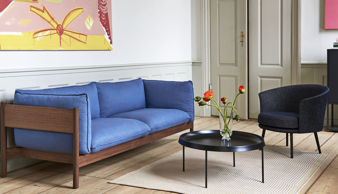 HAY Sofa ARBOUR 3 Sitzer | Walnuss | Re- Wool 648