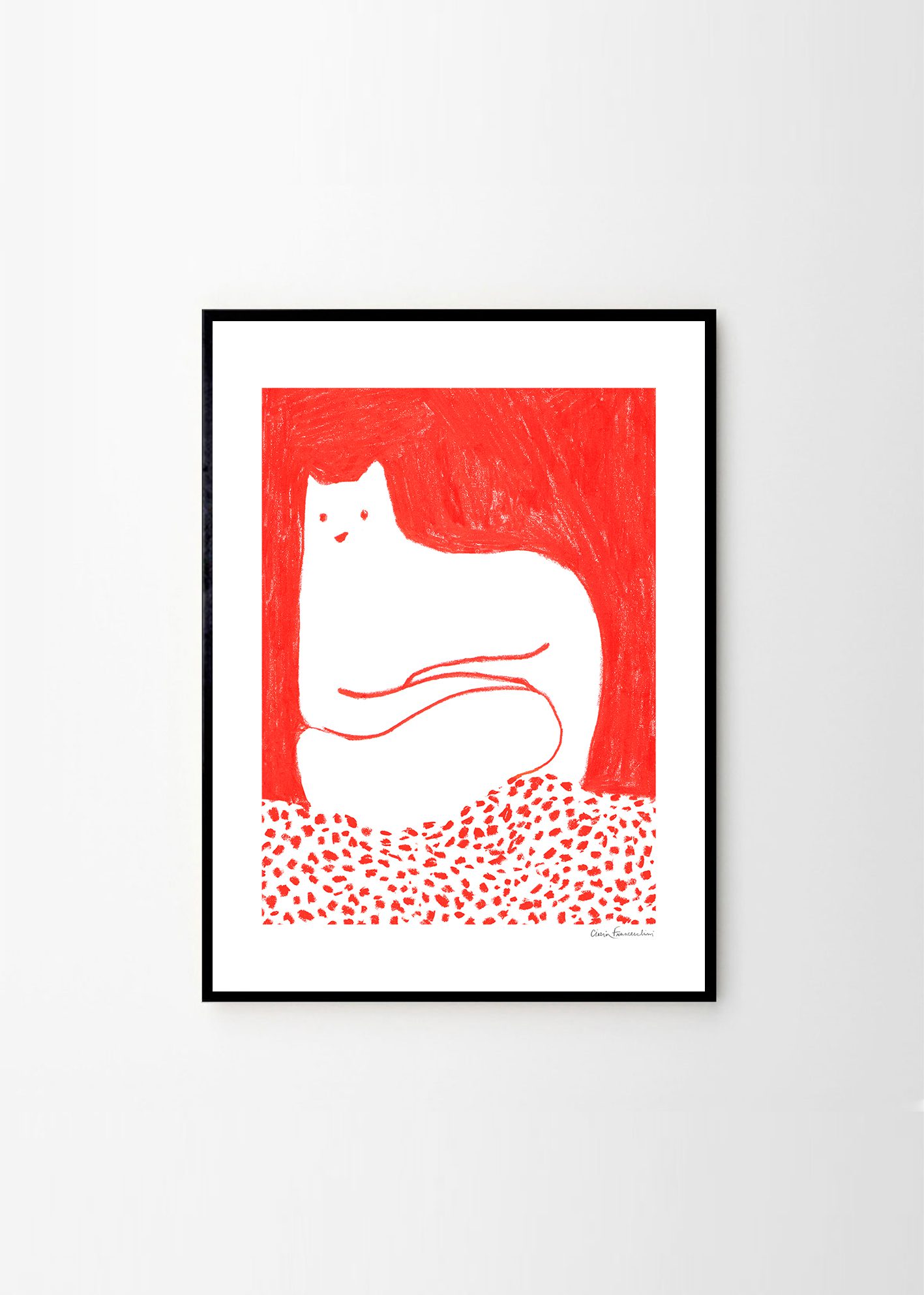 The Poster Club - CINZIA FRANCESCHINI Cat in Red