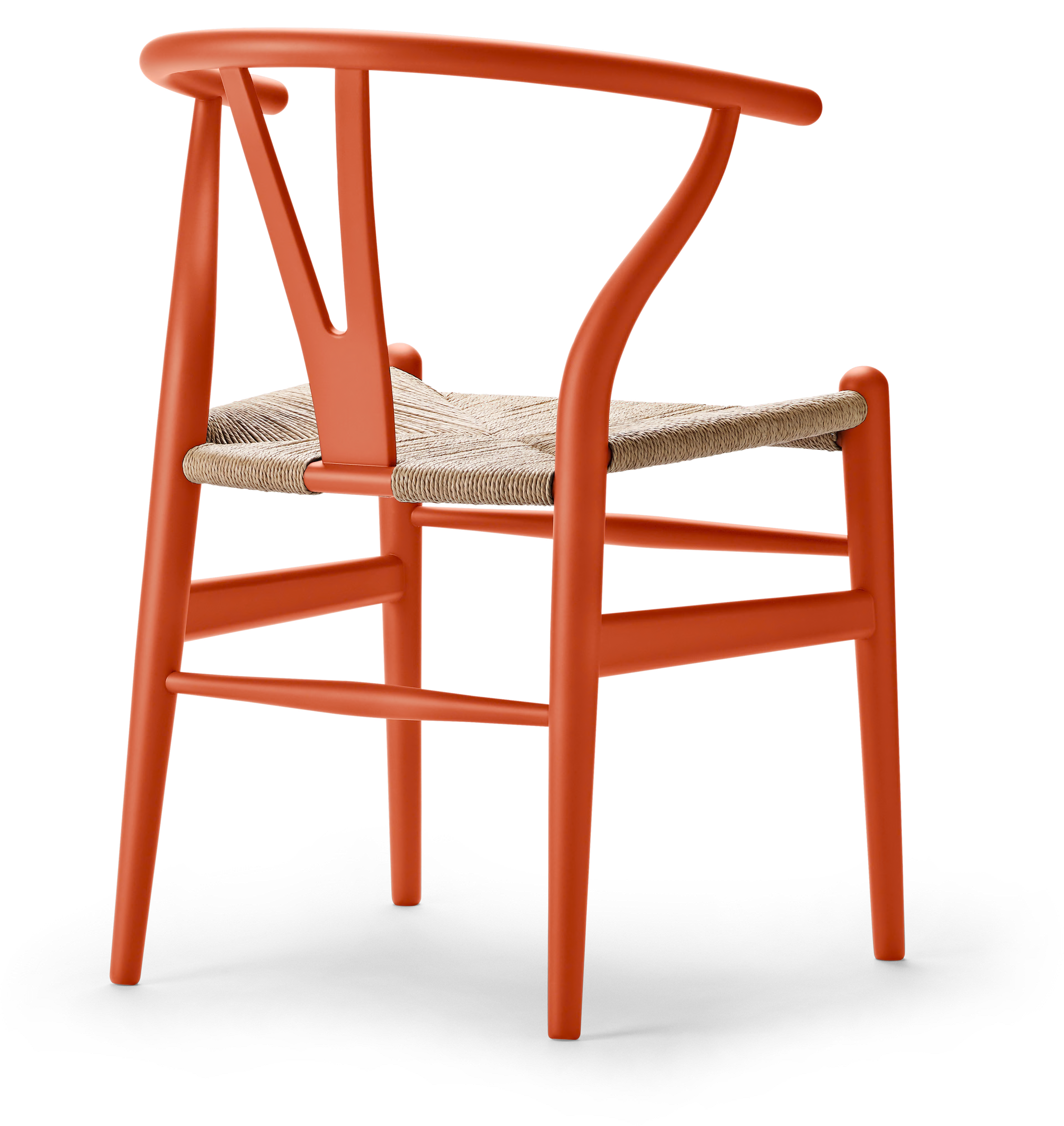 Carl Hansen Wishbone Chair CH 24 Beech Soft Orange Red Gloss 5 