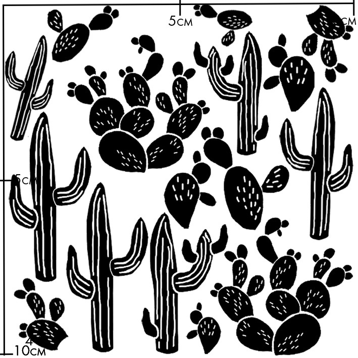 nuukk Porzellan Sticker Black Cactus
