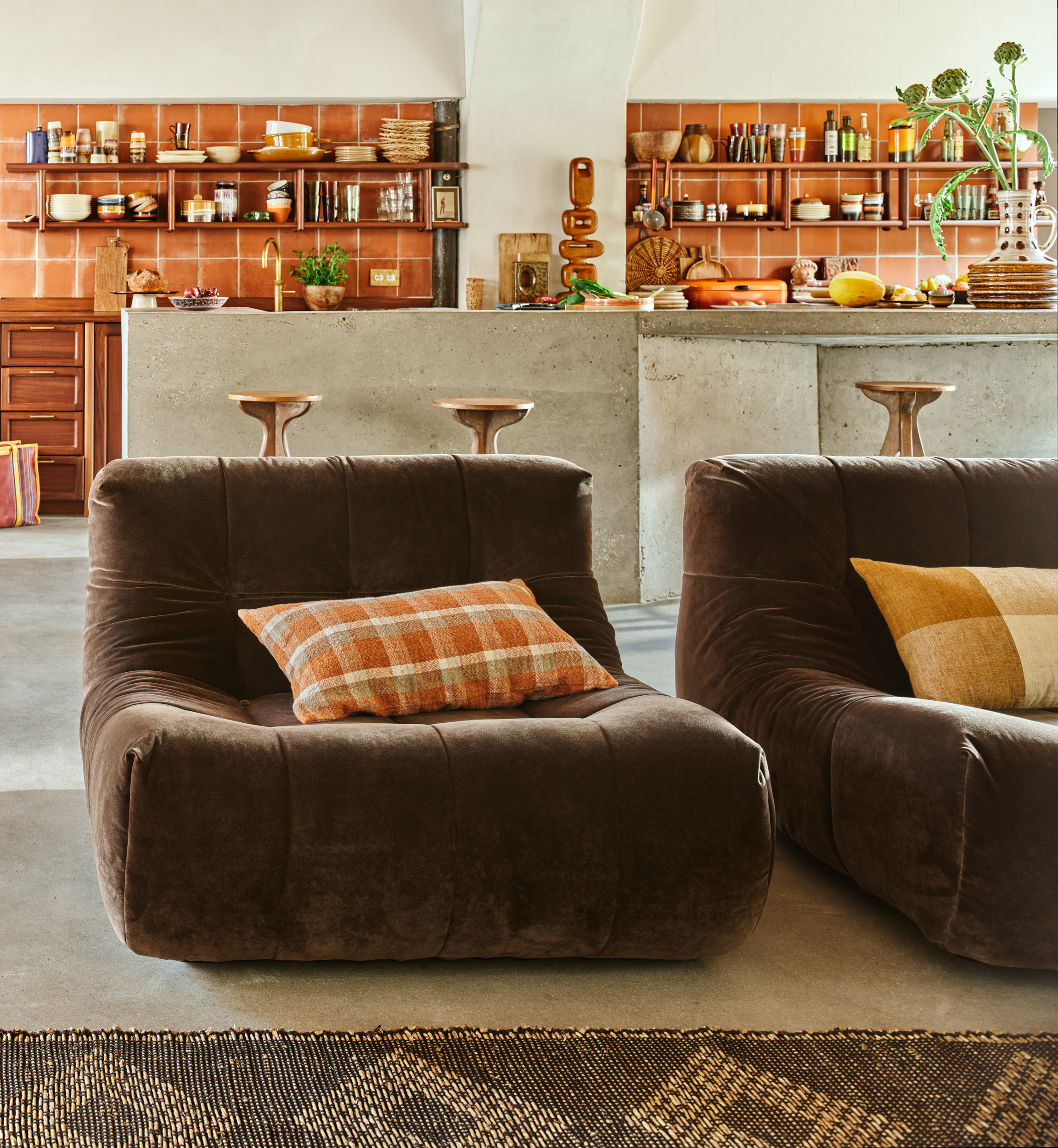 HK Living Lazy Lounge Chair Royal Velvet Espresso