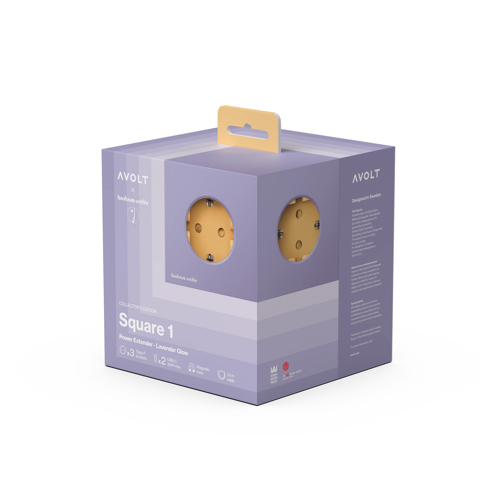 Avolt Square 1 Mehrfachsteckdose Bauhaus Sonderedition Lavender Glow
