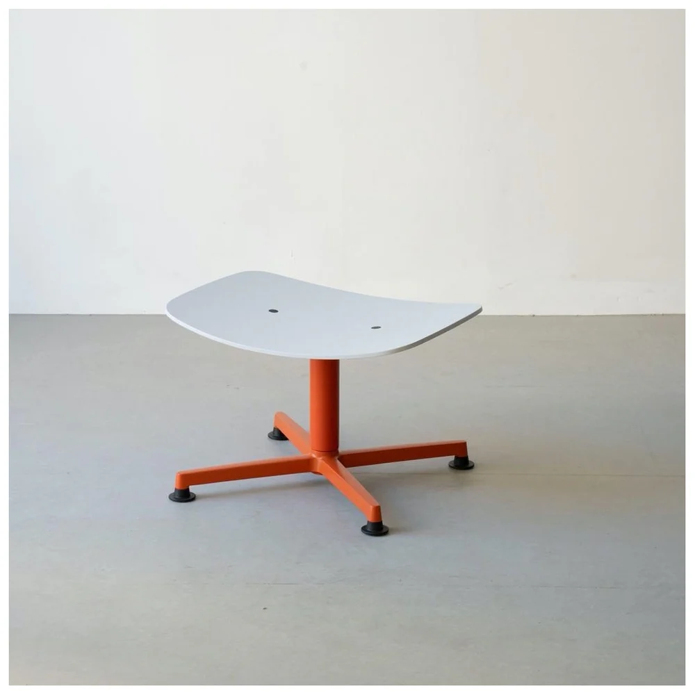 raawii Arba Ottoman | Plywood - Orange base / light grey shell